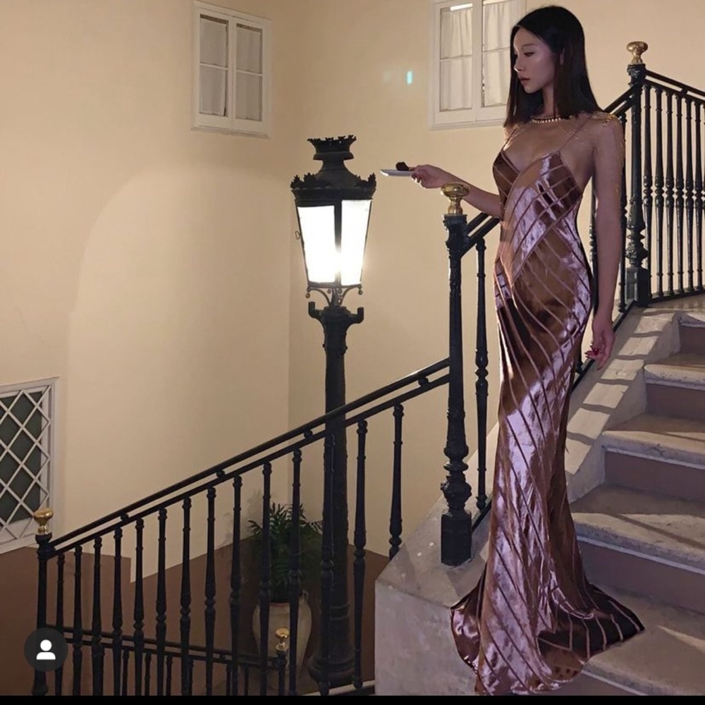 MICHELLE MASON - Open-back Devoré-velvet Gown In Antique Rose